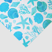 アクアブルーシーシェルとコーラルパターンギフト 薄葉紙 (詳細)