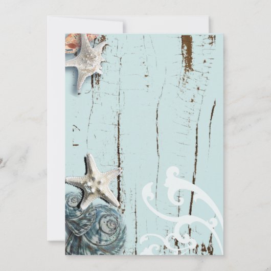 アクアブルーシーシェル熱帯性ビーチ企業のパーティー 招待状 (裏面)