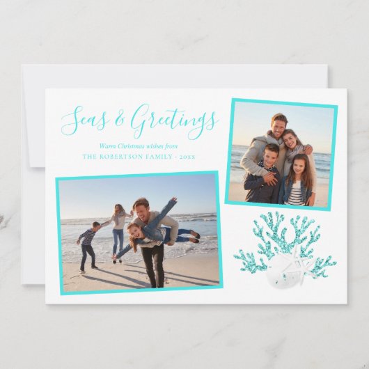 アクアブルーシーズ&グリーティングビーチクリスマス2写真 シーズンカード (正面)