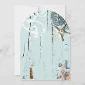 アクアブルーシーセルビーチブライダルシャワー 招待状 (裏面)