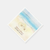 アクアブルーシービーチ結婚式 スタンダードカクテルナプキン (角)