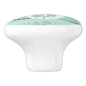 アクアブルーシーホースフェイク木製ドロワーノブ セラミックノブ (側面)