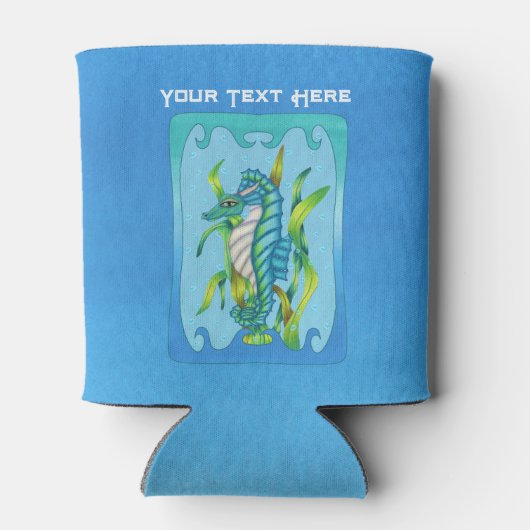 アクアブルーシーホース生き華美物フレームバブル 缶クーラー (裏面)