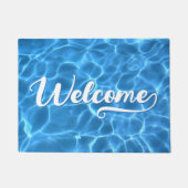 アクアブルースイミングプールウォーターフォトウェルカムセンター ドアマット (正面)