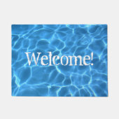 アクアブルースイミングプールウォーターフォト ドアマット (正面)