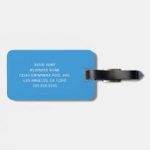 アクアブルースイミングプールウォーターフォト ラゲッジタグ (裏面横)