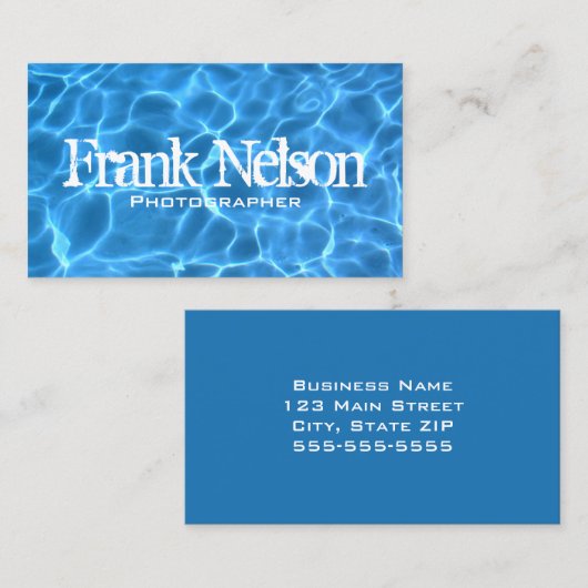 アクアブルースイミングプールウォーターフォト 名刺 (正面/裏面)