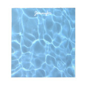 アクアブルースイミングプールソフトカラーズ写真 ノートパッド (正面)