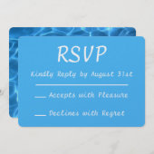 アクアブルースイミングプールフォトRSVP 招待状 (正面/裏面)