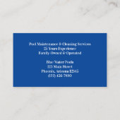 アクアブルースイミングプール写真 名刺 (裏面)