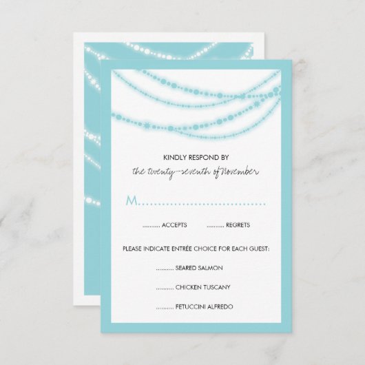 アクアブルースタイリッシュラきらめくイツクラス結婚ズ 出欠カード (正面/裏面)