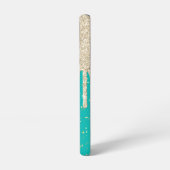 アクアブルースタースパークルシルバーグリッタードリップ SAMSUNG GALAXYケース (左側面)