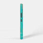 アクアブルースタースパークルシルバーグリッタードリップ SAMSUNG GALAXYケース (右側面)