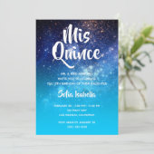 アクアブルースターズグラデーションコズミックミクリン誕生日 招待状 (スタンド正面)