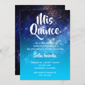 アクアブルースターズグラデーションコズミックミクリン誕生日 招待状 (正面/裏面)