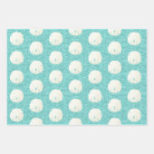 アクアブルースターフィッシュサンドドルクリスマス ラッピングペーパーシート (正面2)