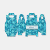 アクアブルースターフィッシュ模様切り妻用箱 フェイバーボックス (折り畳みなし)