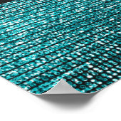 アクアブルースパークルグラムモダンシークンズパーティーバナー ポスター (角)