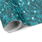 アクアブルースパークルズグリッター素朴な茶色の木 ラッピングペーパー (ロールコーナー)