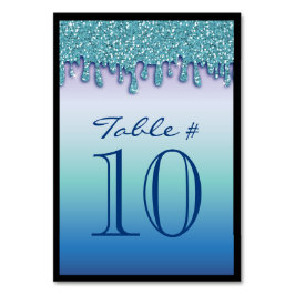 アクアブルースパークルドリッピードリップテーブル番号座席 テーブルナンバー