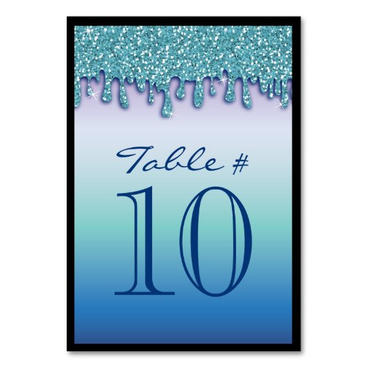 アクアブルースパークルドリッピードリップテーブル番号座席 テーブルナンバー (正面)