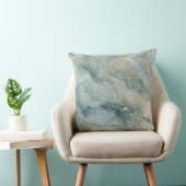 アクアブルーセージグリーン金ゴールド抽象芸術プリント クッション (椅子)