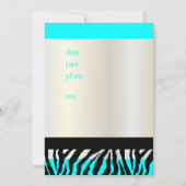 アクアブルーゼブラグラージェントフォト招待状 招待状 (裏面)