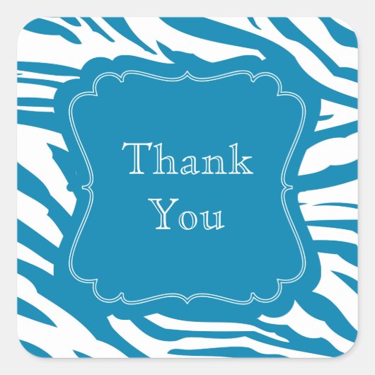 アクアブルーゼブラプリント スクエアシール (正面)