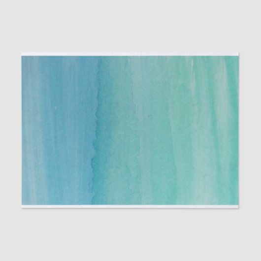 アクアブルーターコイズの水の色の切り離し工芸 薄葉紙 (正面)