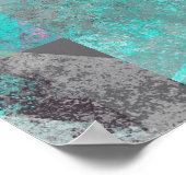 アクアブルーターコイズアンドグレモダンー ポスター (角)