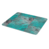 アクアブルーターコイズアンドグレ動揺してー カッティングボード (角)