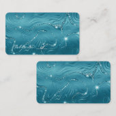 アクアブルーターコイズ結婚大理石の表番号 プレイスカード (正面/裏面)