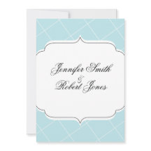 アクアブルーダイアモンドホタテ結婚式招待状