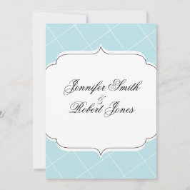 アクアブルーダイアモンドホタテ結婚式招待状 招待状