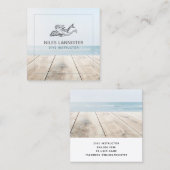 アクアブルーダイブインストラクターマーメイドドルフィン スクエア名刺 (正面/裏面)