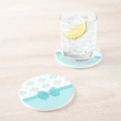 アクアブルーダマスクとターコイズリボン コースター (側面)