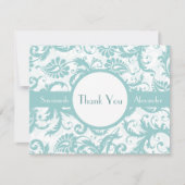 アクアブルーダマスクの渦巻き ウェディング招待状 招待状 (正面)