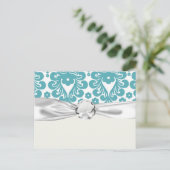 アクアブルーダマスク模様 ポストカード (スタンド正面)