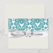 アクアブルーダマスク模様 ポストカード (正面/裏面)