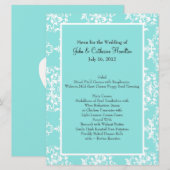 アクアブルーダマスコウェディングテーブルメニュー メニュー (正面/裏面)