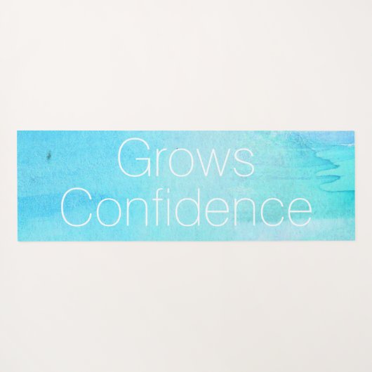 アクアブルーツリーポーズウォーターカラー抽象芸術 ヨガマット (裏面(横))