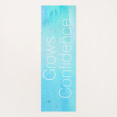 アクアブルーツリーポーズウォーターカラー抽象芸術 ヨガマット (裏面)