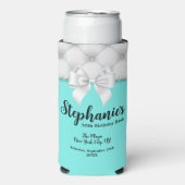 アクアブルーティファニーパールズ バースデーパーティー記念品 スリム缶クーラー (Seltzer正面)