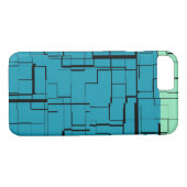 アクアブルーティール(緑がかった色)グリーンパタモダンーン Case-Mate iPhoneケース (裏面(横))