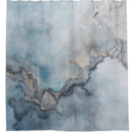 アクアブルーティール（緑がかった色）グレーベージュ抽象芸術ホームデコール シャワーカーテン