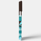 アクアブルーティール（緑がかった色）&チョコレートブラウンハイビスカスフローラ Case-Mate iPhoneケース (裏面 / 右)