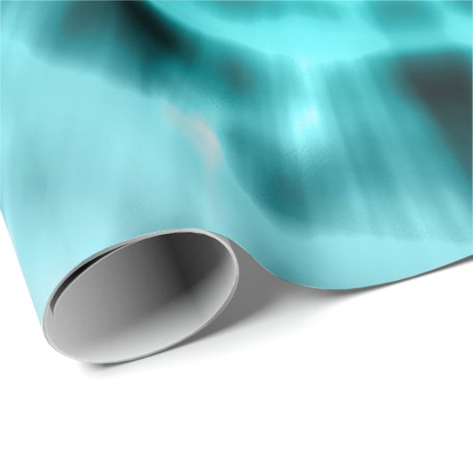 アクアブルーティール(緑がかった色)及びホワイト抽象芸術デジタルタイル ラッピングペーパー (ロールコーナー)