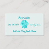 アクアブルーティール（緑がかった色）水彩貝殻w/名前をカスタムする 名刺 (正面)