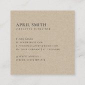 アクアブルーティール（緑がかった色）金ゴールドロータスラインスケッチフローラ スクエア名刺 (裏面)