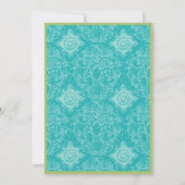 アクアブルートイルクワトロフォイル - ブライダルシャワー招待状 招待状 (裏面)